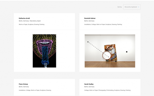 artist research landing page