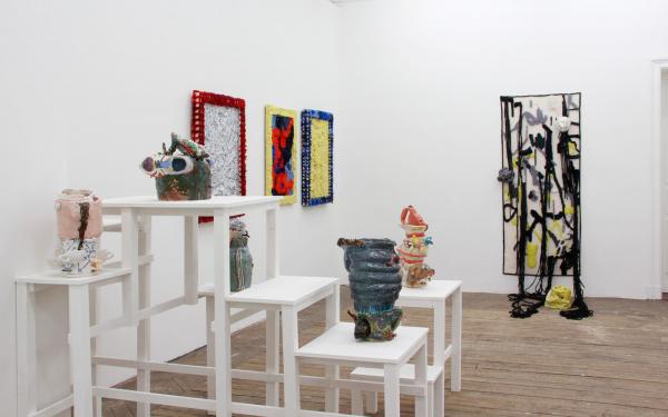 Installation view, 2015 It’s oh so cute Charlotte Dualé, Nora Arrieta, Keiyona C. Stumpf, Marianne Thörmer, Eric Winkler EIGEN + ART Lab Photo: Otto Felber
