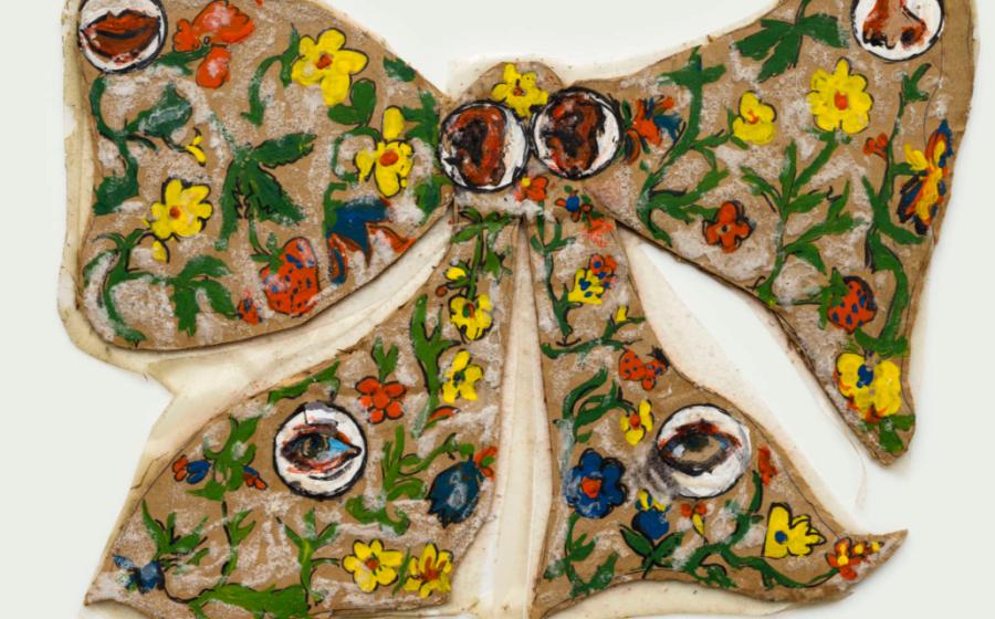 Chris Reinecke, Zuckerschleife, 1968 Acrylfarbe, Zucker auf Pappe, 29 x 38 cm Foto: Roman März Chris Reinecke, Zuckerschleife, 1968 Acrylfarbe, Zucker auf Pappe, 29 x 38 cm Foto: Roman März