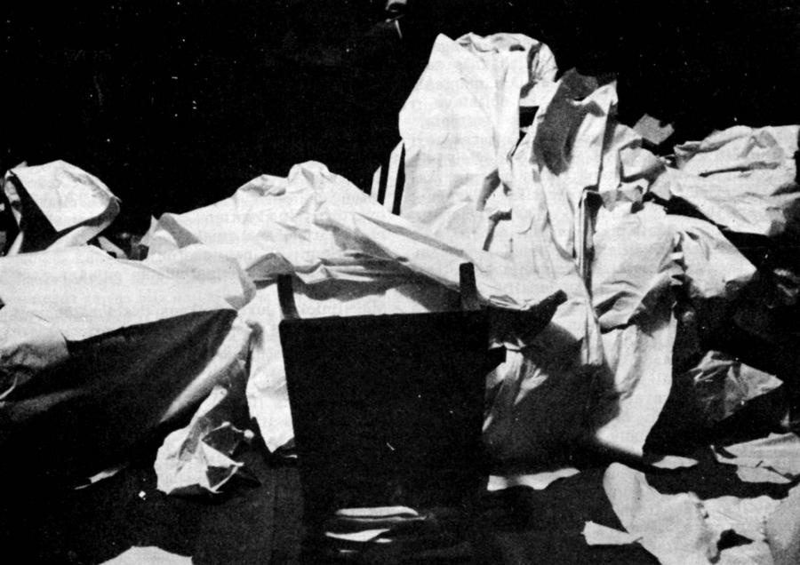 The literary event-happening organized by Valdis Āboliņš at the 13th congress of European Latvian Youth Association (ELJA), Westende, Belgium. August 3, 1966. Photo by Noldis Millers.