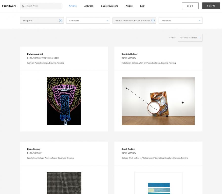 artist research landing page