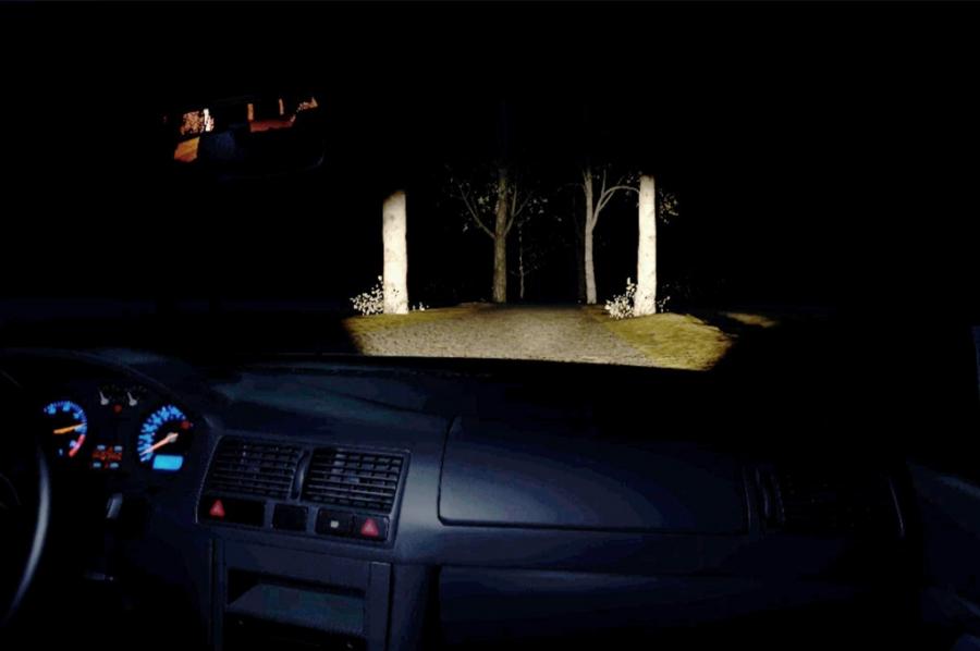 Mixed media installation (modified bumper car, Virtual Reality app, digital video)