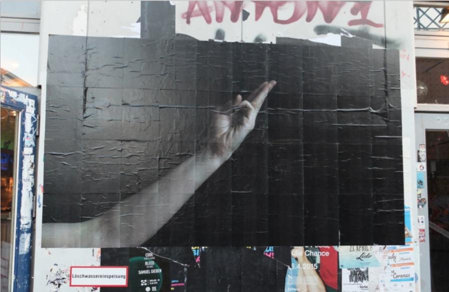 Line Skywalker Karlström, Fists are tools for collective pleasure and fighting, poster intervention, Berlin, 2015