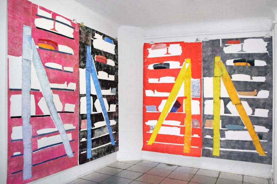 Anne Kollwitz Regallager, 2015 Installation view, Regallager, Möbelhaus A-Z, Allerstraße 16, Berlin Photo: Anne Kollwitz