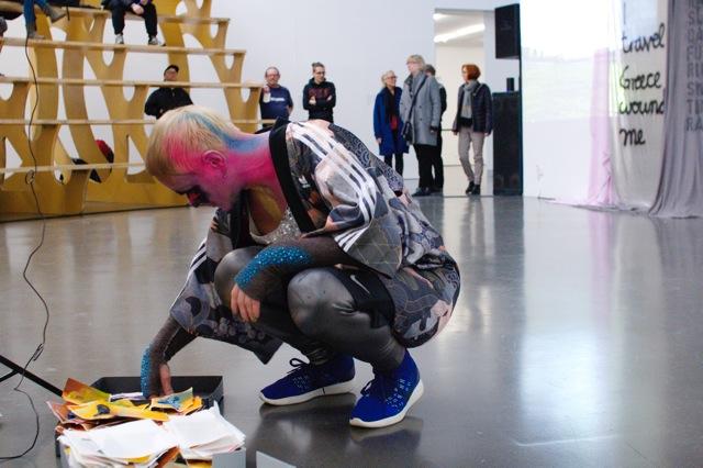 Discoteca Flaming Star, Sticky Stage, Performance at SBC Gallery of Contemporary Art, Montreal, 2016, Photo: Alex Robichaud.