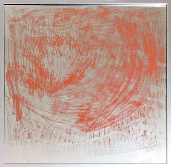 Alex Lebus, Innere Kratzung leuchtorange, 2017
