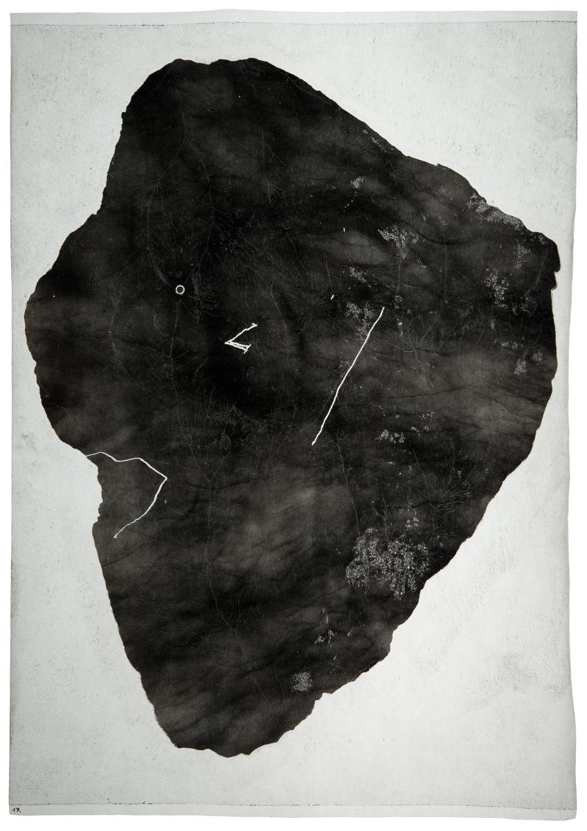 Image icon Oliver_Thie_Series_Untitled_Schattenfänger-Methode__2018_Soot_Schellac_onPergamin_29,5x21cm_Courtesy_and_Photo_Oliver_Thie