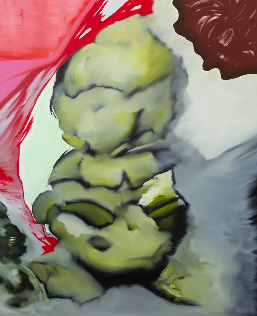 Juno Rothaug, Ein Meerschweinchen kommt selten allein, 2023 -2025 oil on canvas, 180 x 160 cm