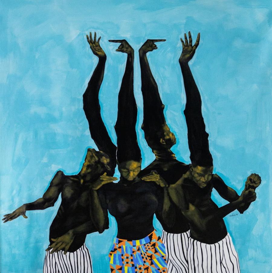 Kwaku Osei Achim The Goddess, 2022  Acrylic on canvas  200 x 200 cm