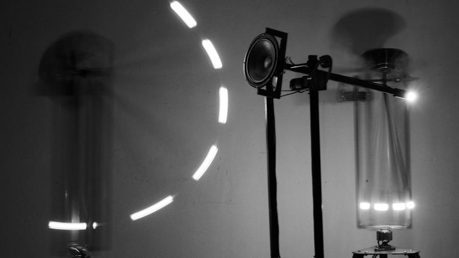 Axon, 2016 Joris Strijbos Steel, electric motors, electronics, LED lights, variable sizes