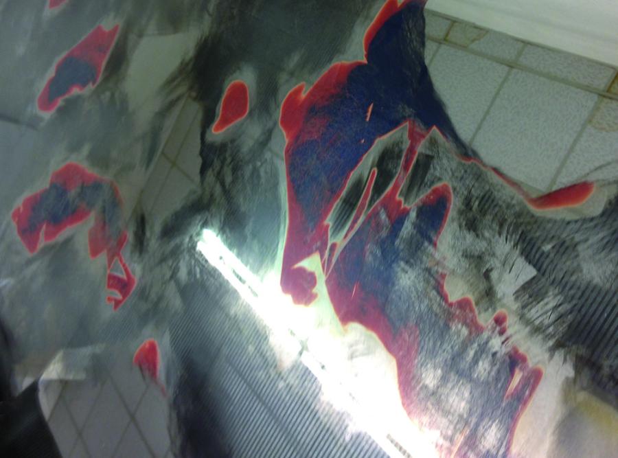 work in progress, the mirror is reflecting the rooflight of the locksmith