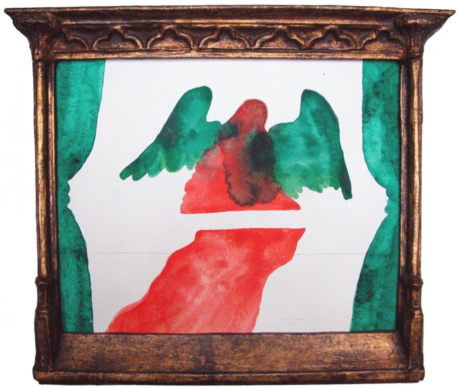 Sarkis, Icon 18, 1993, watercolor, gilded papier-mâché frame, 18th century, 38 x 40 x 5 cm. © Courtesy of the artist and Galerie Nathalie Obadia, Paris/Brussels