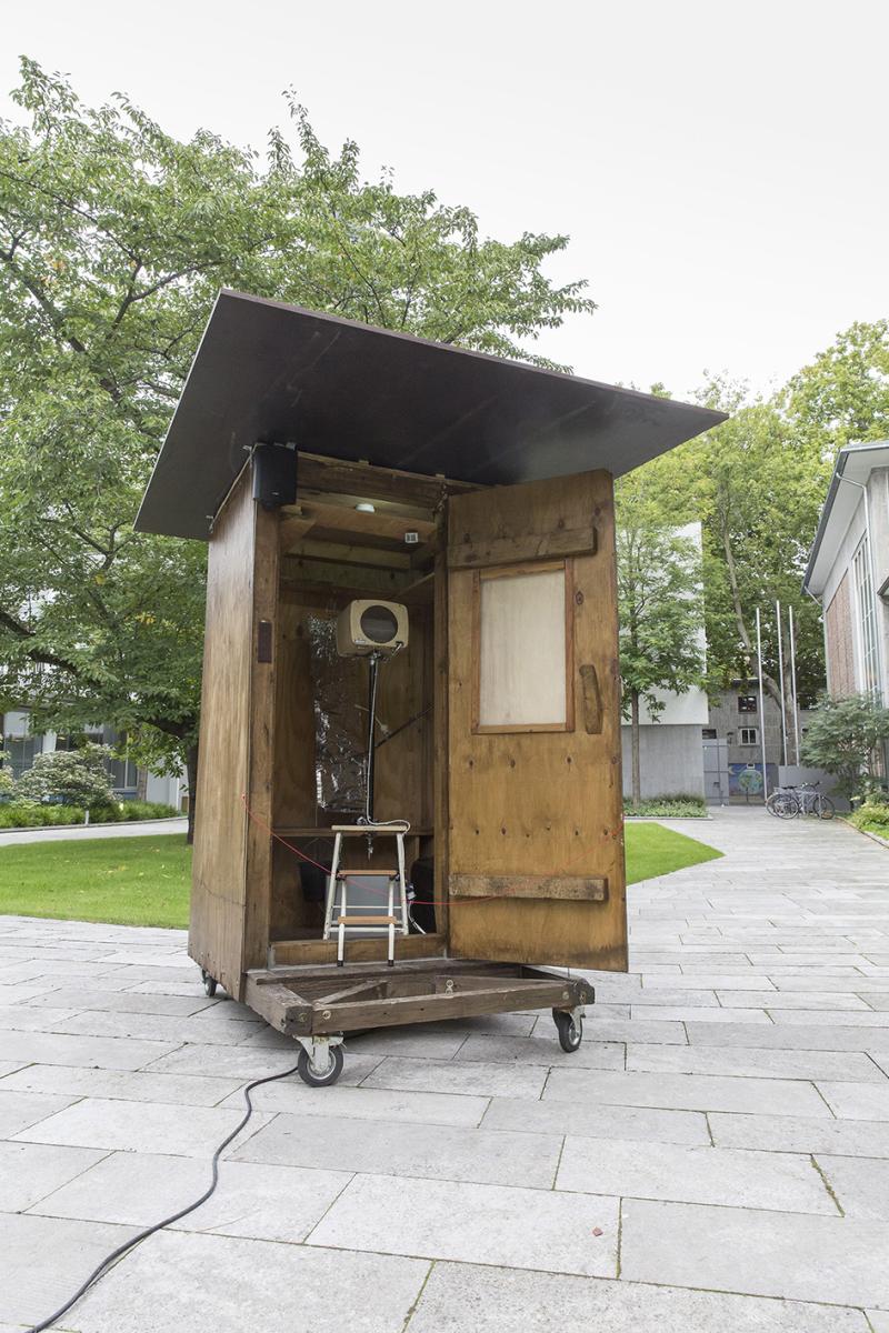 Hut in the Mud - 2014   machine 250 x 130 x 130 cm; 98 1/2 x 51 1/4 x 51 1/4 in unique 