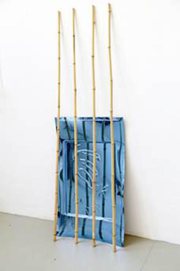 Hannah Sophie Dunkelberg, se souvenir, 2017, Polystyrol, Bambus, 180x70x10cm, photo: Hannah Sophie Dunkelberg