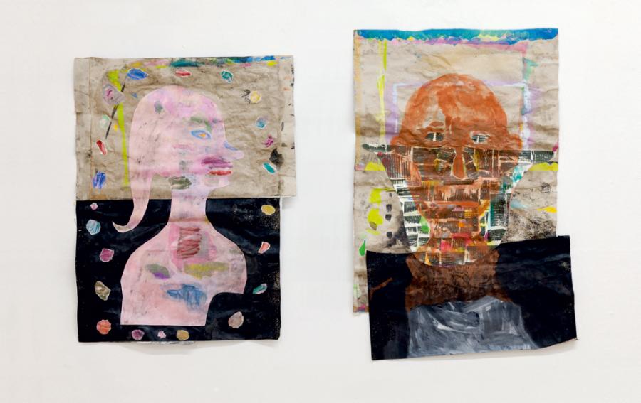 image: Susanne Ring: „Sie und Er“, Collagen, Tempera auf Papier, je ca. 43 x 61 cm, 2019