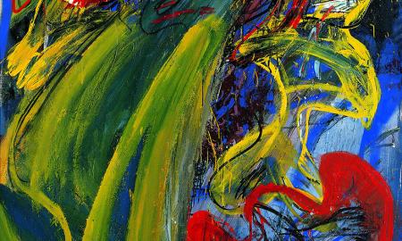 Walter Stöhrer, Yellow Figures, 1970-76, Mixed Media on Canvas, 200 x 180 cm. Courtesy: Galerie Georg Nothelfer