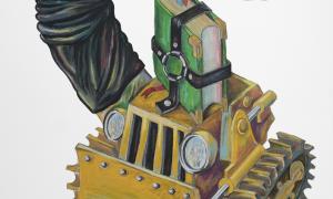 Memed Erdener: Conclusion and Then Rationalization, 2017. Acrylic and oil pastel on canvas, 110 x 160 cm