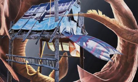 Aus heiterem Himmel, 2021  Acrylic on canvas  200 x 250 cm  courtesy Galerie EIGEN + ART Leipzig/Berlin