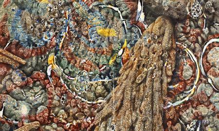 Stefan Guggisberg   untitled (circulation), 2023,   Oil on paper,   240 x 170 cm,   Courtesy Galerie EIGEN + ART Leipzig/Berlin,   Photo: Uwe Walter, Berlin