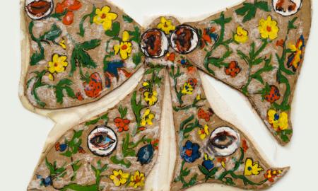 Chris Reinecke, Zuckerschleife, 1968 Acrylfarbe, Zucker auf Pappe, 29 x 38 cm Foto: Roman März