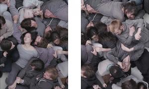 TERRITORY,  two-channel video installation, HD-loop, 21:00 min, color, sound, life-size projection onto two the floor, 280 cm x 498 cm, 2016  ©Yvon Chabrowski & VG Bildkunst, 2018