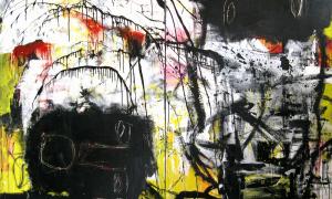 Tama Goren, its not me,its you, Mixed media Acrylics, charcoal & engraving, 240x240cm