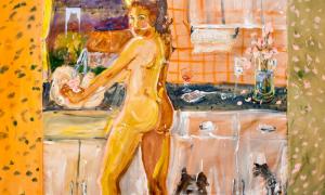 Katarina Janeckova Walshe, Dishwashing in Texas III, 2019, acrylic on canvas, 200 x 180 cm