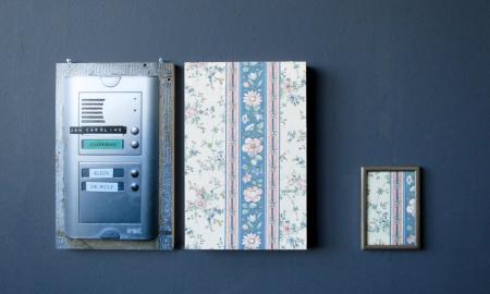 © Liesbeth van Woerden, Triptych "Isolation" (Klein), 2017, mixed media (photos on MDF, wallpaper on styrofoam, photo frame), 30 x 50 cm