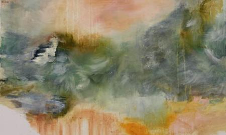 In den Regen verflossene Unterwasserinsel", 90*90 cm, Ölfarbe, 2025, Anna Aalto In den Regen verflossene Unterwasserinsel", 90*90 cm, Ölfarbe, 2025, Anna Aalto